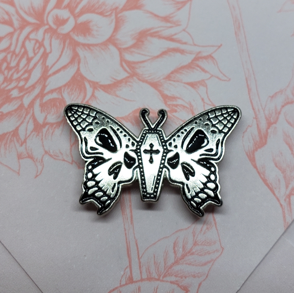 {5/$25} goth moth enamel pin